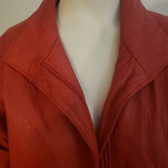 Vintage Red Leather Jacket - Picture 5 of 11